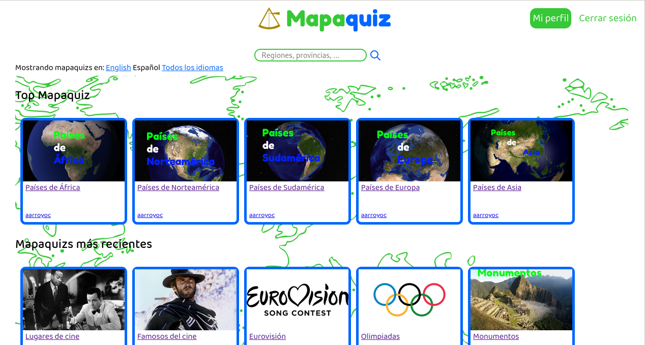 Front page of Mapaquiz